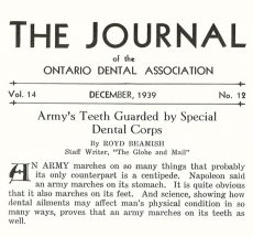 The Journal of the Ontario Dental Association, December, 1939 - Courtesy of the Archives of the Ontario Dental Association 